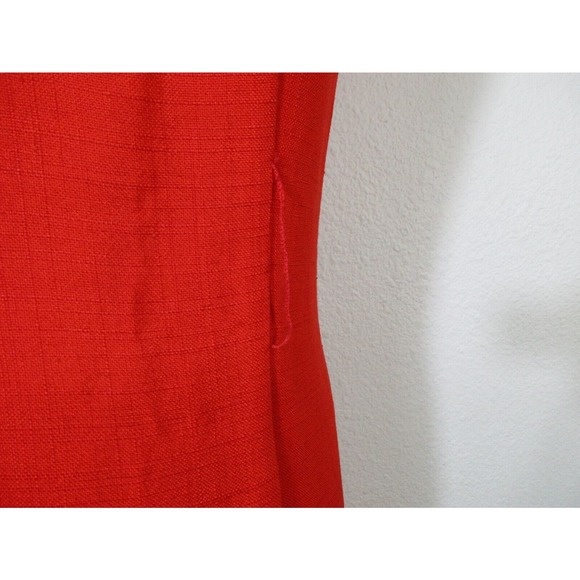 BH Wragge Dress Size M Red Sleeveless Scalloped Vintage 1960s Mod Pockets - Picture 6 of 11